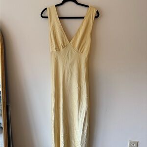 Abercrombie & Fitch Women's Yellow Julia Slip Cowl Back Dress Size MP